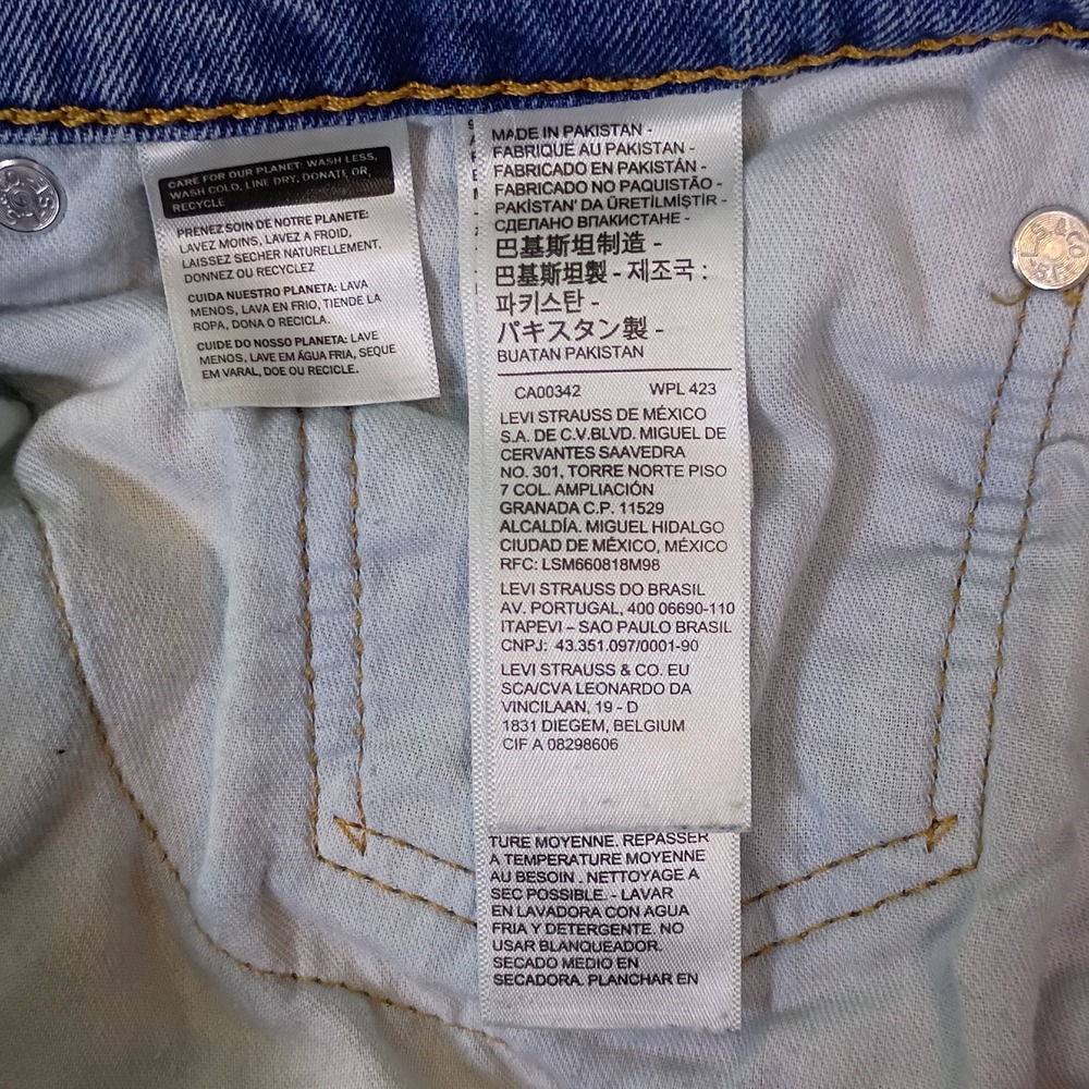 Levis 505 Mens 36x30 Blue Denim Jeans Straight Fit - Picture 10 of 14
